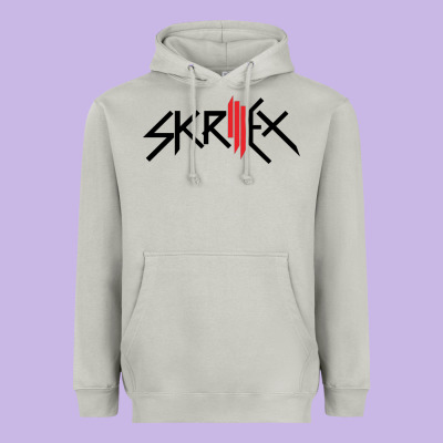 White Skrillex Heavyweight Hoodie Designed By Artmosaic