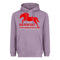 Lavender Red Pony Cafe, Funny cute horse lover Heavyweight Hoodie - ArtMosaic