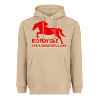 Mushroom Red Pony Cafe, Funny cute horse lover Heavyweight Hoodie - ArtMosaic
