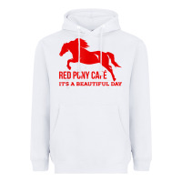 White Red Pony Cafe, Funny cute horse lover Heavyweight Hoodie - ArtMosaic