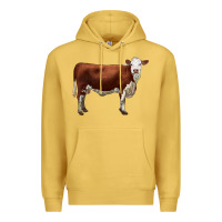 Antique Gold hereford cow Premium Hoodie - LillyAllenDesigns