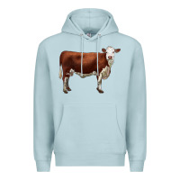 Blue Mist hereford cow Premium Hoodie - LillyAllenDesigns