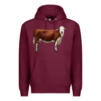 Burgundy hereford cow Premium Hoodie - LillyAllenDesigns