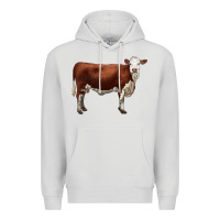 Dove Grey hereford cow Premium Hoodie - LillyAllenDesigns