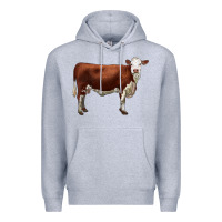 Heather Grey hereford cow Premium Hoodie - LillyAllenDesigns