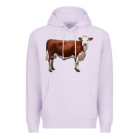 Lilac hereford cow Premium Hoodie - LillyAllenDesigns