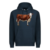 Navy hereford cow Premium Hoodie - LillyAllenDesigns