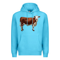 Ocean Blue hereford cow Premium Hoodie - LillyAllenDesigns