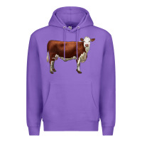 Purple hereford cow Premium Hoodie - LillyAllenDesigns