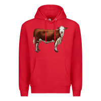 Red hereford cow Premium Hoodie - LillyAllenDesigns