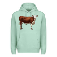 Seafoam hereford cow Premium Hoodie - LillyAllenDesigns