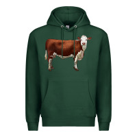 Sports Green hereford cow Premium Hoodie - LillyAllenDesigns