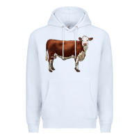 White hereford cow Premium Hoodie - LillyAllenDesigns