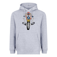 Heather Grey grateful motor ber Heavyweight Hoodie - ArtMosaic