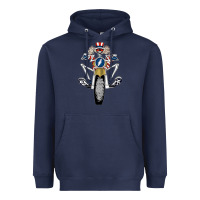Navy grateful motor ber Heavyweight Hoodie - ArtMosaic