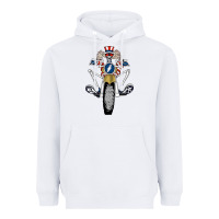 White grateful motor ber Heavyweight Hoodie - ArtMosaic