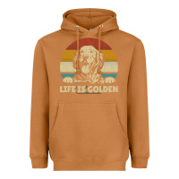 Meerkat Golden Retriever Dog Life is golden retro vintage Heavyweight Hoodie - ArtMosaic