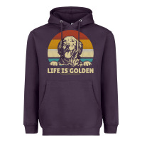 Plum Golden Retriever Dog Life is golden retro vintage Heavyweight Hoodie - ArtMosaic