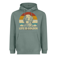 Sage Golden Retriever Dog Life is golden retro vintage Heavyweight Hoodie - ArtMosaic
