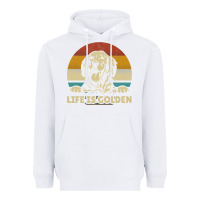 White Golden Retriever Dog Life is golden retro vintage Heavyweight Hoodie - ArtMosaic