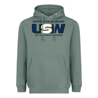 Sage United Steelworkers - Unity and Strength for Worke Heavyweight Hoodie - ArtMosaic
