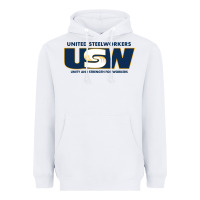 White United Steelworkers - Unity and Strength for Worke Heavyweight Hoodie - ArtMosaic