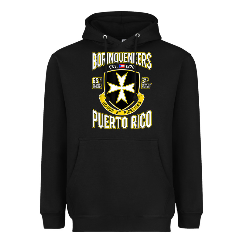 Borinqueneers Puerto Rico Flag Honor Et Fidelitas Heavyweight Hoodie by ArtMosaic | Teevron