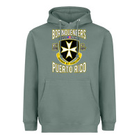 Sage Borinqueneers Puerto Rico Flag Honor Et Fidelitas Heavyweight Hoodie - ArtMosaic