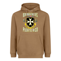 Toasted Coconut Borinqueneers Puerto Rico Flag Honor Et Fidelitas Heavyweight Hoodie - ArtMosaic