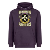 Plum Borinqueneers Puerto Rico Flag Honor Et Fidelitas Heavyweight Hoodie - ArtMosaic