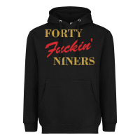 Black forty fvckin' niners Heavyweight Hoodie - ArtMosaic