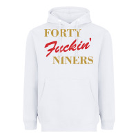White forty fvckin' niners Heavyweight Hoodie - ArtMosaic
