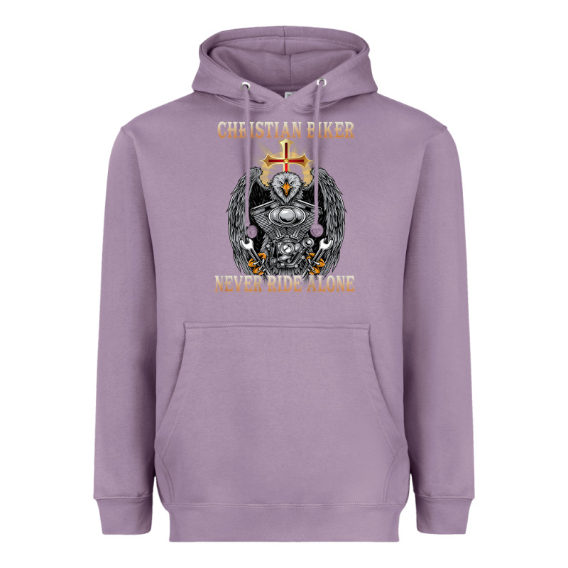 Jesus Christian Biker Never Ride Alone Heavyweight Hoodie by ArtMosaic | Teevron