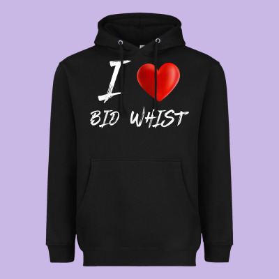 I Love Heart Bid Whist Card Game T Shirt Heavyweight Hoodie Designed By Artmosaic