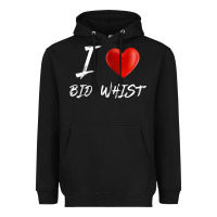 Black i love heart bid whist card game t shirt Heavyweight Hoodie - ArtMosaic