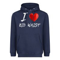 Navy i love heart bid whist card game t shirt Heavyweight Hoodie - ArtMosaic