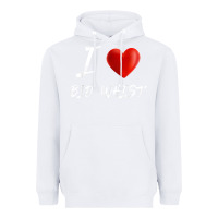 White i love heart bid whist card game t shirt Heavyweight Hoodie - ArtMosaic
