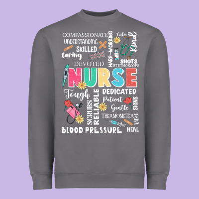 Nurse Word Heavyweight Sweatshirt Designed By Jahusdesignshop