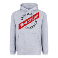Heather Grey jamaica red stripe lager beer Heavyweight Hoodie - ArtMosaic