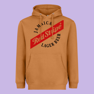 Jamaica Red Stripe Lager Beer Heavyweight Hoodie Designed By Artmosaic