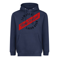 Navy jamaica red stripe lager beer Heavyweight Hoodie - ArtMosaic