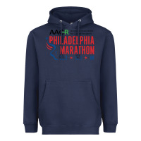Navy PHILADELPHIA MARATHON Heavyweight Hoodie - ArtMosaic