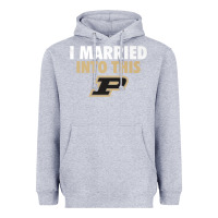 Heather Grey Purdue Boilermakers Married Into This - Apparel Heavyweight Hoodie - ArtMosaic