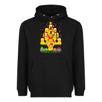Black duck rubber duck christmas tree duckie and quack christmas 123 Heavyweight Hoodie - ArtMosaic