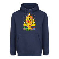 Navy duck rubber duck christmas tree duckie and quack christmas 123 Heavyweight Hoodie - ArtMosaic