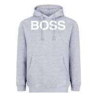 Heather Grey boss premium Heavyweight Hoodie - ArtMosaic