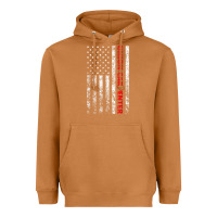 Meerkat Union Carpenter With A Vintage American Flag For Fans Heavyweight Hoodie - ArtMosaic