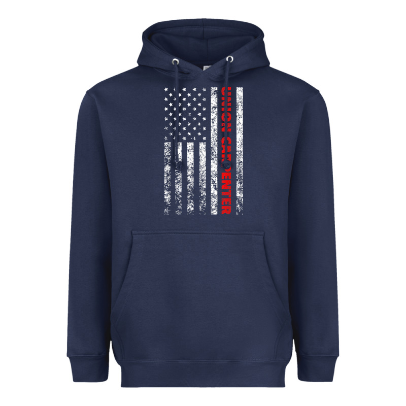 Union Carpenter With A Vintage American Flag For Fans Heavyweight Hoodie by ArtMosaic | Teevron