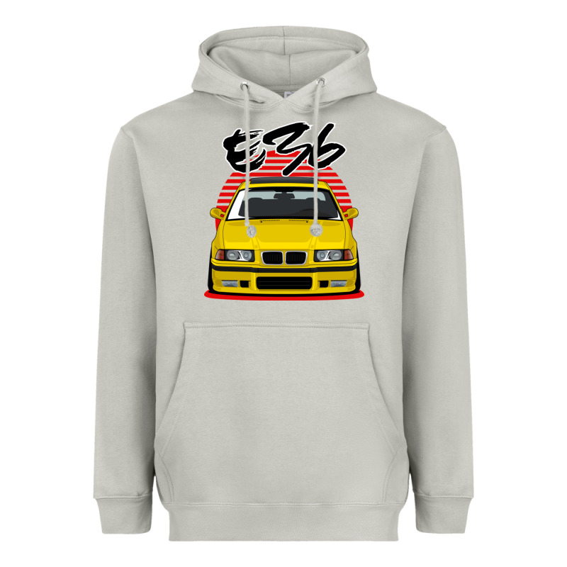 Yellow E36 Heavyweight Hoodie by ArtMosaic | Teevron