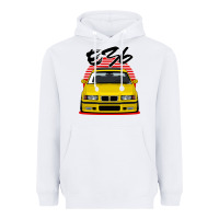 White Yellow E36 Heavyweight Hoodie - ArtMosaic